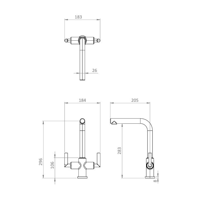 Crosswater Kitchen Tap Crosswater Tropic Dual Control Kitchen Sink Mixer Tap in Chrome