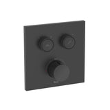 Roca Concealed Shower Set Roca T-3000 Square Switch Thermostatic Concealed Shower Valve with Rainshower Head, Shower Handset and Slide Rail Set