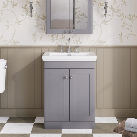Aquarius Leighton 500mm Floor Standing Two Door Vanity Unit with Basin