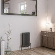 Eastbrook Column Radiator 600 x 383 / Central Heating Eastbrook Rubano Straight Horizontal Traditional Column Radiator in Matt Anthracite