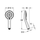 Flova Shower Handset Flova Flova Round 5 Function ABS Shower Handset