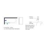 Merlyn Bath Screen Merlyn 8mm Fixed Single Square Bath Screen