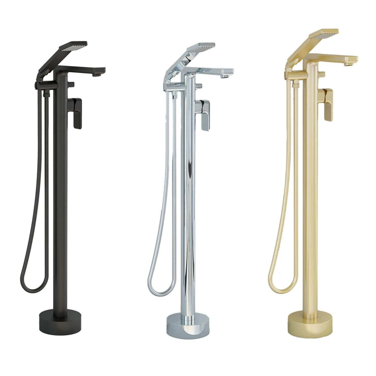 Imex Freestanding Bath Filler Imex Blade Floor Standing Bath Shower Mixer Tap wth Hose and Handset