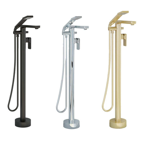 Imex Freestanding Bath Fillers Imex Blade Floor Standing Bath Shower Mixer Tap wth Hose and Handset