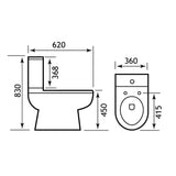 Eastbrook Close Coupled Toilet Eastbrook Dura Rimless Comfort Height Close Coupled Toilet with and Soft Close Seat