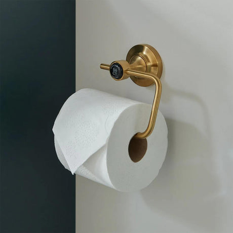 Vado Toilet Roll Holder Brushed Brass/Black Booth & Co. Axbridge Toilet Roll Holder