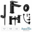 Aquarius Bathrooms Bath Shower Mixer Matt Black Aquarius Hydro Complete Bath Brassware Pack with Basin Mixer, Bath and Shower Mixer