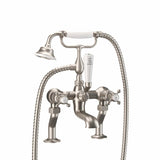Crosswater Bath Shower Mixer Brushed Nickel Crosswater Belgravia Crosshead Bath Shower Mixer with Shower Kit