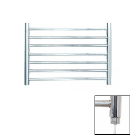 JIS Ladder Rail Satin Chrome / Central Heating JIS Sussex Buxted Horizontal Stainless Steel Heated Towel Rail
