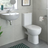 Aquarius Close Coupled Toilet Aquarius Willow Open Back Short Projection Close Coupled Toilet with Soft Close Seat