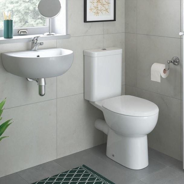 Aquarius Close Coupled Toilet Aquarius Willow Open Back Short Projection Close Coupled Toilet with Soft Close Seat