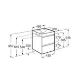 Roca Wall Mounted Vanity Unit Roca Ona 450mm Compact Wall Mounted Two Drawer Vanity Unit with Basin