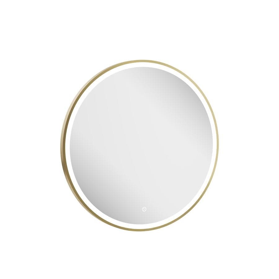 Crosswater Illuminated Mirror 700mm / Brushed Brass Crosswater Infinity Round Framed LED Illuminated Mirror
