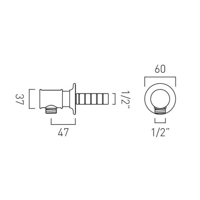 Booth & Co Shower Brackets and Outlets Booth & Co. Axbridge Traditional Wall Outlet Elbow