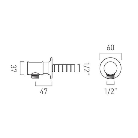 Booth & Co Shower Brackets and Outlets Booth & Co. Axbridge Traditional Wall Outlet Elbow