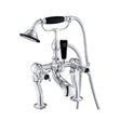 JTP Bath Shower Mixer Chrome with Black JTP Grosvenor Cross Deck Mounted Bath Shower Mixer with Kit