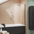 Aquarius Bathrooms Bath Screen Chrome Aquarius LevAqua Curved 6mm Hinged Bath Screen 1400 x 800mm