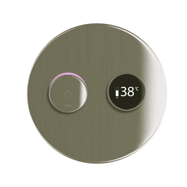 TED Concealed Shower Valve Brushed Nickel TED Togo 2/3 Outlet Digital Shower Valve with Large Round Plate