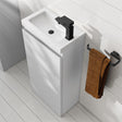 Aquarius Bathrooms Floor Standing Vanity Unit 400mm Aquarius Halite Waterproof Floor Standing Vanity Unit in Gloss White with 1 Tap Hole Basin