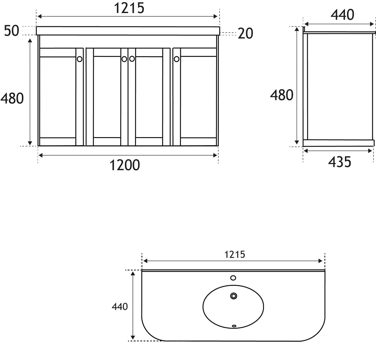 Eastbrook Wall Mounted Vanity Unit Eastbrook Hardwick Traditional 1200mm Wall Hung Vanity Unit with Double Basin