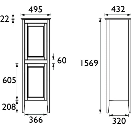 Heritage Storage Unit Heritage Caversham Floor Standing Tall Storage Cabinet with Handles Bundle in Chantilly
