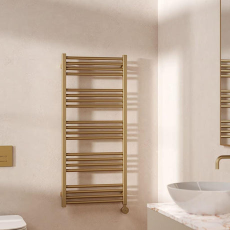 Crosswater Ladder Rails Crosswater MPRO All Electric 480 x 1140mm Towel Warmer in Brushed Brass