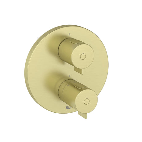 Roca Concealed Shower Set Roca T-500 Round Thermostatic Concealed Shower Valve with with Shower Handset and Slide Rail Set