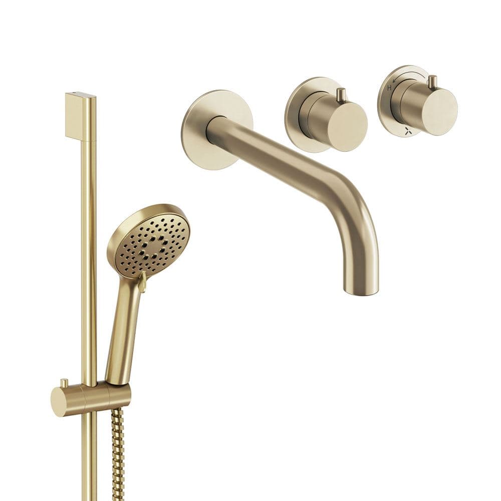 UK Bathroom Store Concealed Shower Set Crosswater Module Shower Set 4 with Riser Rail Kit and Bath Spout