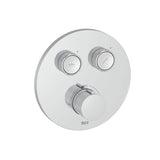 Roca Concealed Shower Set Roca T-3000 Round Switch Thermostatic Concealed Shower Valve with Rainshower Head, Shower Handset and Slide Rail Set