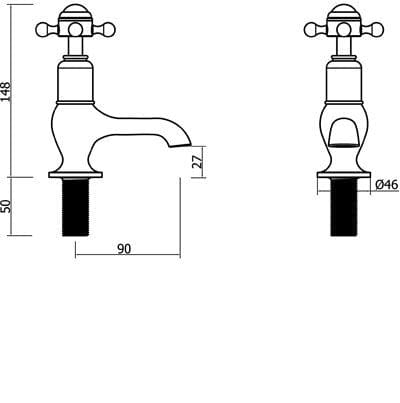 Crosswater Cloakroom Taps Crosswater Belgravia Cloakroom Basin Mixer Tap in Nickel