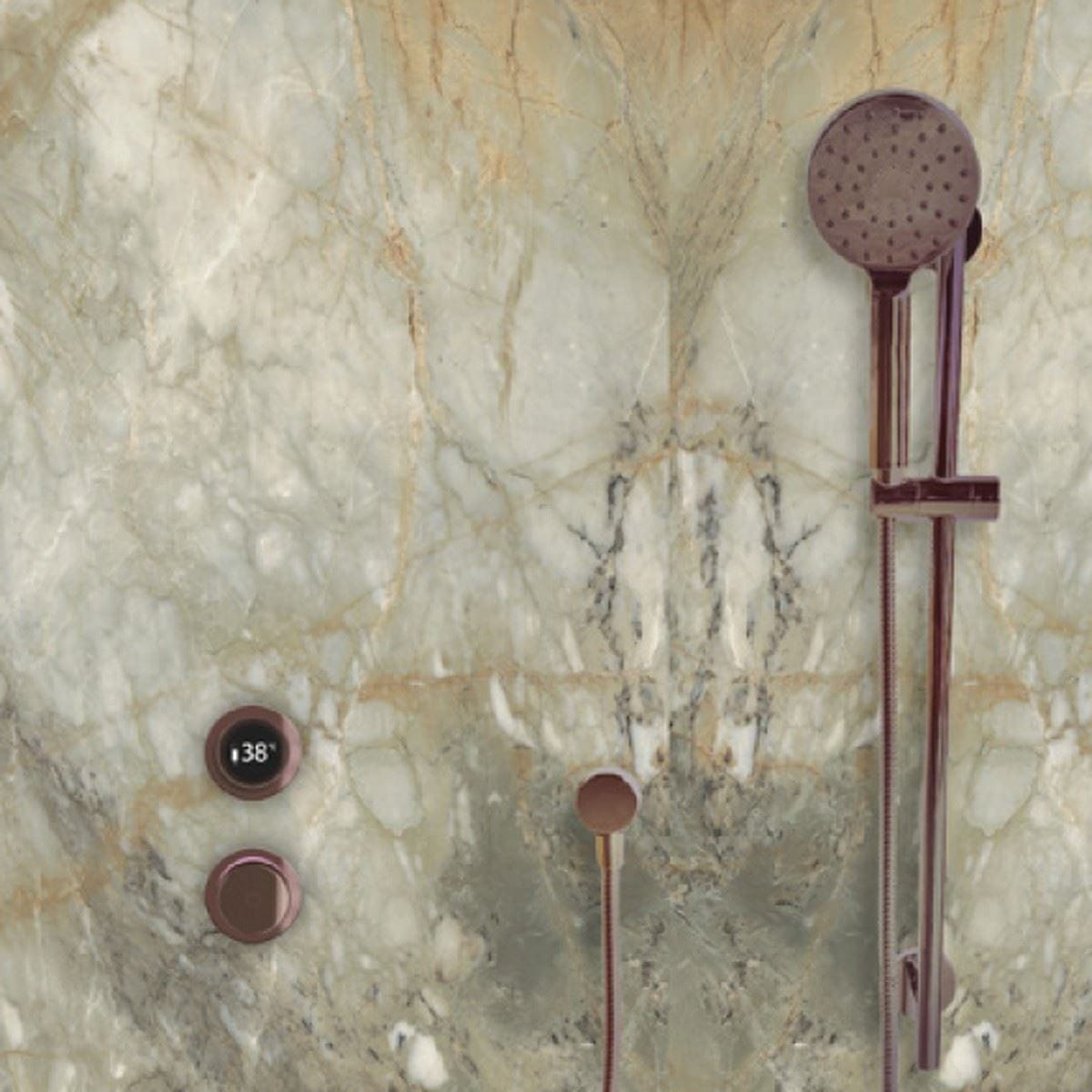 TED Shower Riser Rail TED Round Riser Rail Shower Kit with Handset and Wall Outlet