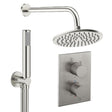 UK Bathroom Store Concealed Shower Set Brushed Nickel / Wall Arm / 300mm Crosswater Crossbox Shower Set 3 - 2 Outlet with Pencil Handset and Fixed Overhead Shower