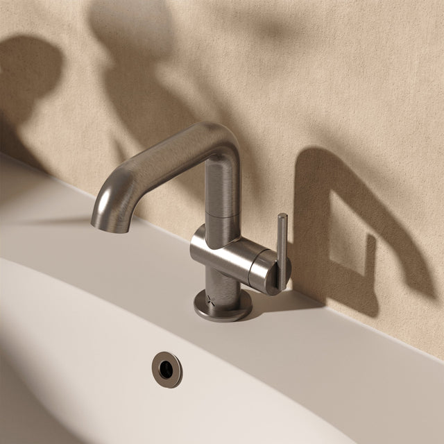Crosswater Mono Basin Tap Stainless Steel Crosswater 3ONE6 Lever Basin Mixer Tap Swivel Spout