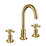 JTP 3 Tap Hole Basin Set JTP Grosvenor Cross 3 Hole Basin Mixer Tap with Swivel Spout and Pop Up Waste