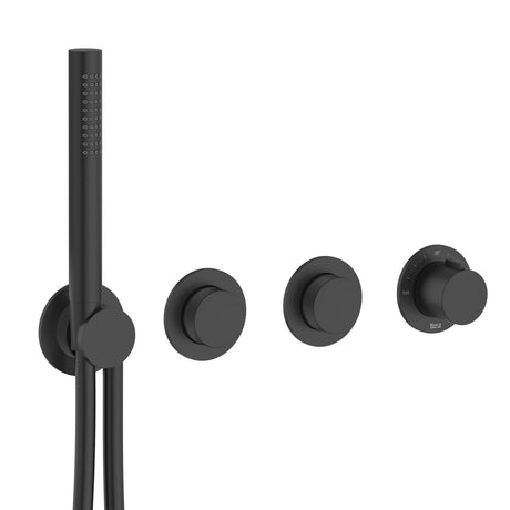 Roca Concealed Shower Set Roca T-Multi Switch Thermostatic Concealed Shower Valve with Rainshower Head, Pencil Handset and  Hose