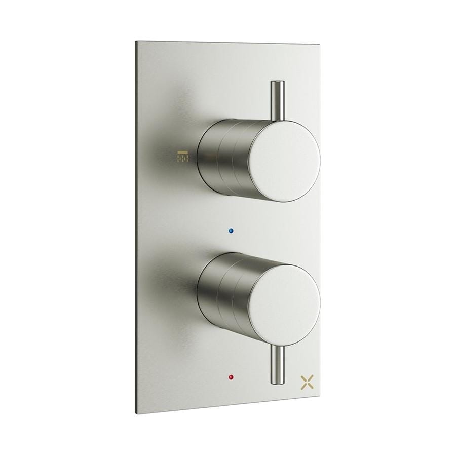 Crosswater Concealed Shower Valve Crosswater MPRO 2 Outlet, 2 Handle Portrait Concealed Thermostatic Shower Valve (Shower/Handset)