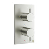 Crosswater Concealed Shower Valve Crosswater MPRO 2 Outlet, 2 Handle Portrait Concealed Thermostatic Shower Valve (Shower/Handset)