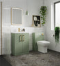 Aquarius Floor Standing Vanity Unit Satin Green Aquarius Brisbane 600mm 2 Door Floor Standing Vanity Unit with 1 Tap Hole Mid Edge Basin