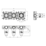 UK Bathroom Store Concealed Shower Set Crosswater Module Plus Push Shower Set 8 - 2 Outlet with Dual Outlet Recessed Shower Head