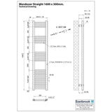 Eastbrook Wendover Straight Heated Towel Rail in Anthracite