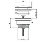 Crosswater Basin Waste Crosswater Universal Click Clack Basin Waste