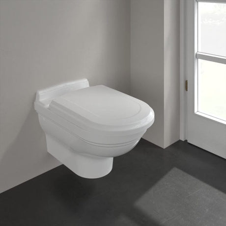 Villeroy & Boch Wall Hung Toilet White Duroplast - Soft Close Villeroy & Boch Hommage Traditional Wall Hung Toilet with Seat
