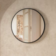 Crosswater Standard Mirror Crosswater Infinity 600mm Round Framed Mirror in Matt Black