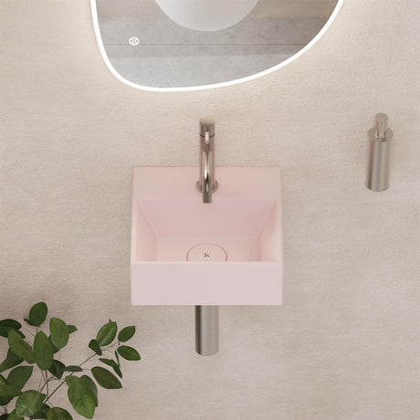 Crosswater Cloakroom Basin Pink Matt / 300 x 300mm Crosswater Beck Cloakroom Basin with Waste