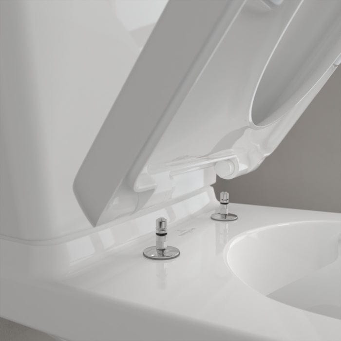 Villeroy & Boch Close Coupled Toilet Villeroy & Boch O.novo Compact Rimless Open Back Close Coupled DirectFlush Toilet with Soft Close Seat