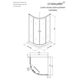 Crosswater Quadrant Shower Enclosure 800 x 800mm Crosswater Clear 6 Quadrant Double Door Shower Enclosure