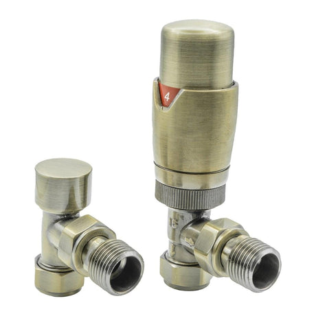 Reina Radiator Valve Bronze Reina Modal Thermostatic Angled Radiator Valves