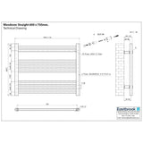 Eastbrook Ladder Rail Eastbrook Wendover Straight Heated Towel Rail in Chrome