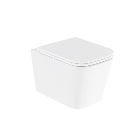 Vado Wall Hung Toilet Vado Cameo Soft Square Rimless Wall Hung Toilet with Slimline Soft Close Seat in Gloss White