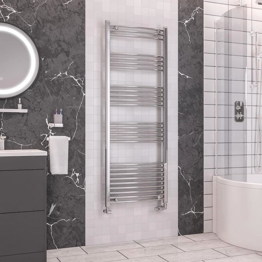 Eastbrook Wendover Curved Vertical Heated Towel Rail in Chrome